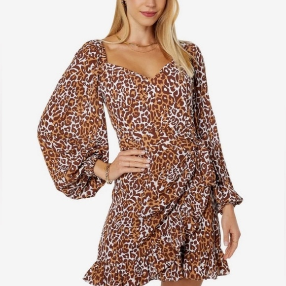 LILLY PULITZER Lila Long Sleeve Dress Cheetah in my favorite spot color. Size14 - Picture 1 of 4